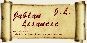 Jablan Lišančić vizit kartica